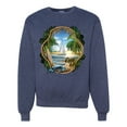 thumbnail image 1 of Wild Bobby, Enjoy Life Vintage Beach Surf Sailboat, Pop Culture, Unisex Crewneck Graphic Sweatshirt, Vintage Heather Navy, X-Large, 1 of 4