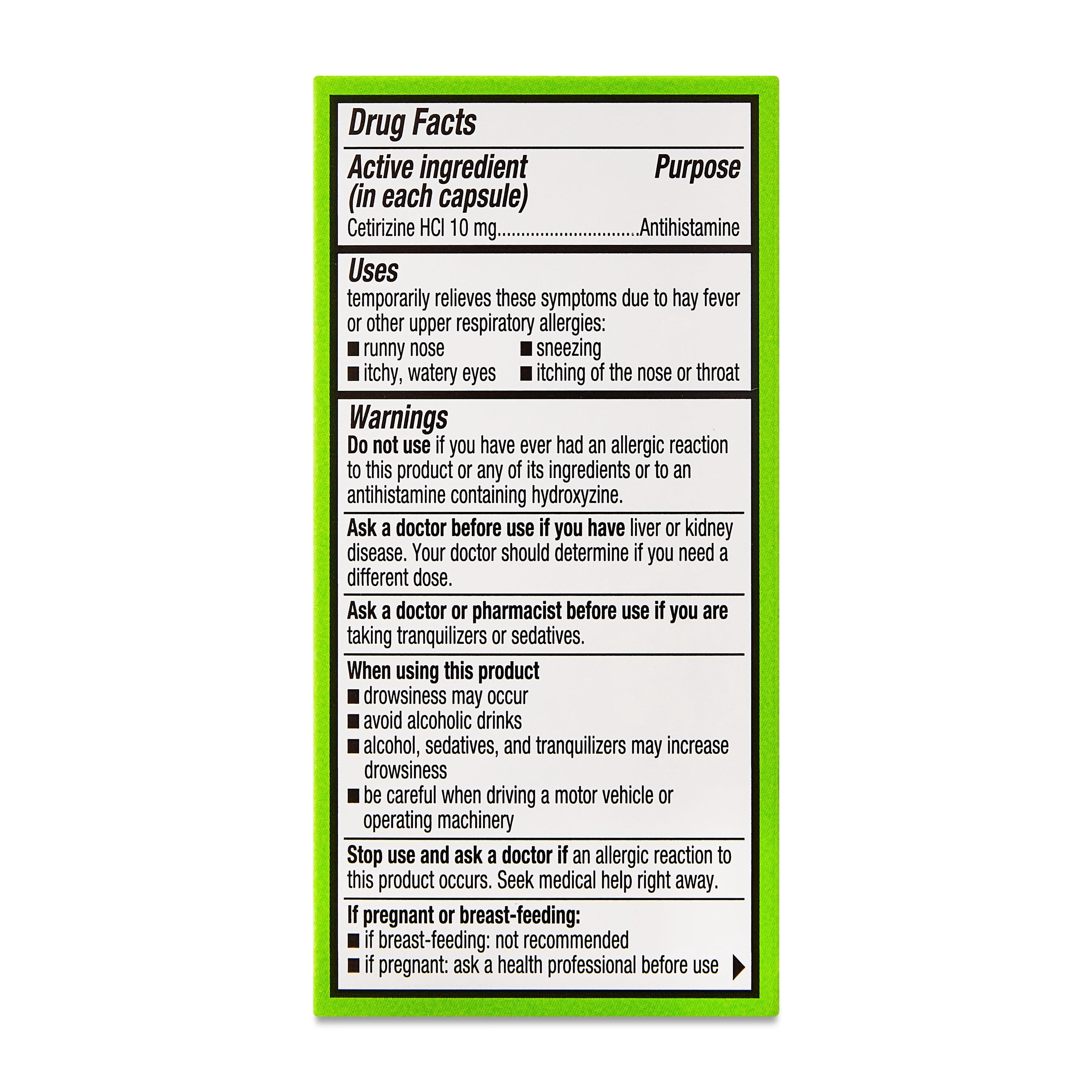 Equate Allergy Relief Cetirizine HCl Softgels, 25 Count, Compare to Zyrtec® Active Ingredient