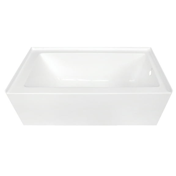Aqua Eden VTDE603122R 60-Inch Acrylic Rectangular 3-Wall Alcove Tub, Right Hand Drain in Glossy White
