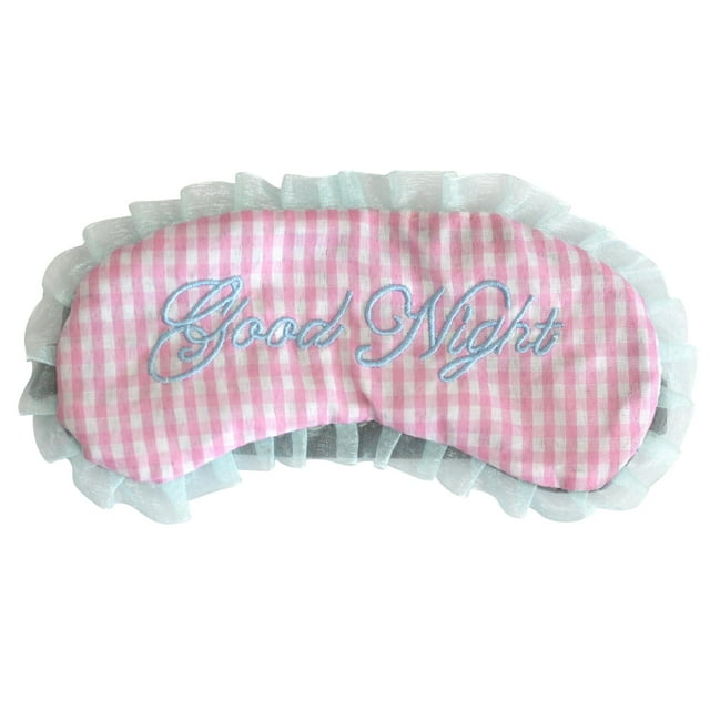 Sleeping Mask Embroidery Letter Plaid Sleeping Eye Cover Blindfold Eyeshade