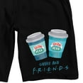 thumbnail image 2 of Friends TV Coffee And Friends Men's Black Sleep Pajama Shorts-XXL, 2 of 5