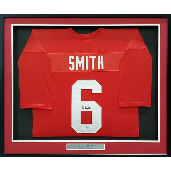 Alabama Crimson Tide Devonta Smith Autographed Framed Red Jersey Beckett BAS 195228