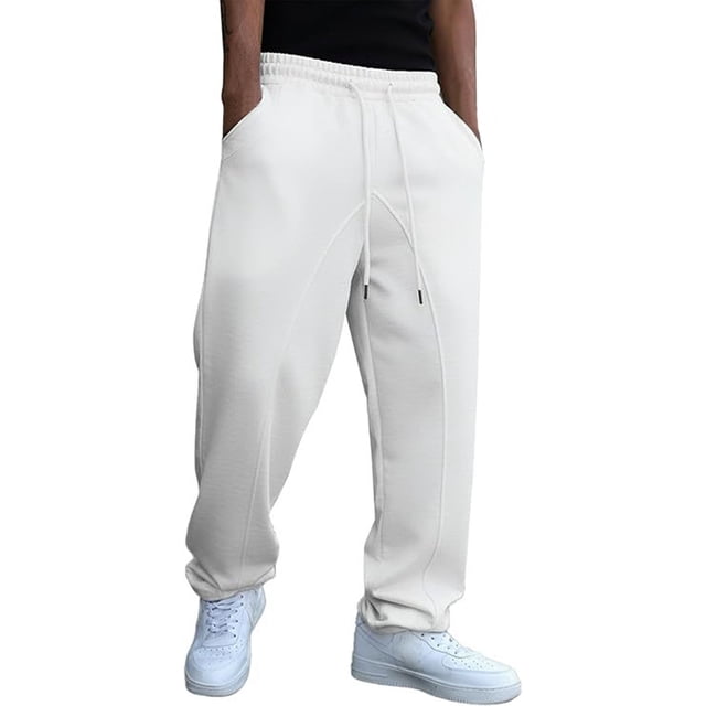 Ceisia Men's Loose Straight Wide-Leg Sweatpants Japanese Terry Cloth Casual Athletic Pants with Deep Pockets Gifts