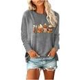 thumbnail image 2 of Halloween TIMIFIS Mode Automne Femmes Hauts Décontractés, Hauts Manches 3/4 Femmes T-Shirts Imprimé Papillon Mignons T-Shirts Décontractés Amples Légers Henley Hauts Femmes, 2 of 6