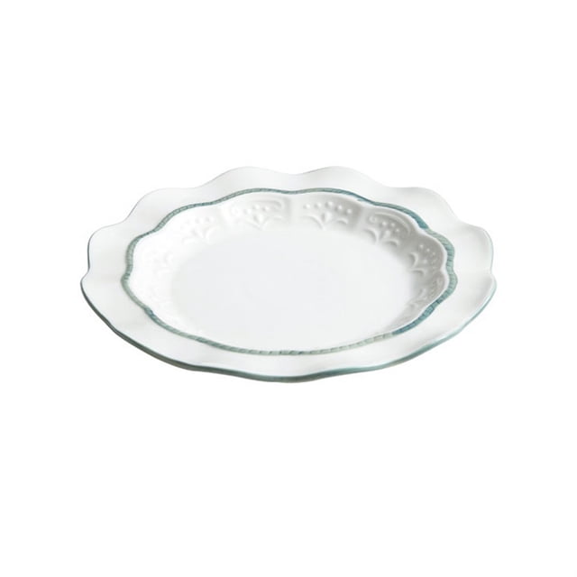 8.3 Inch /10.5 Inch Personalized Flower Vegetable Plate Salad Deep Dish Round Ceramic Plate Tableware