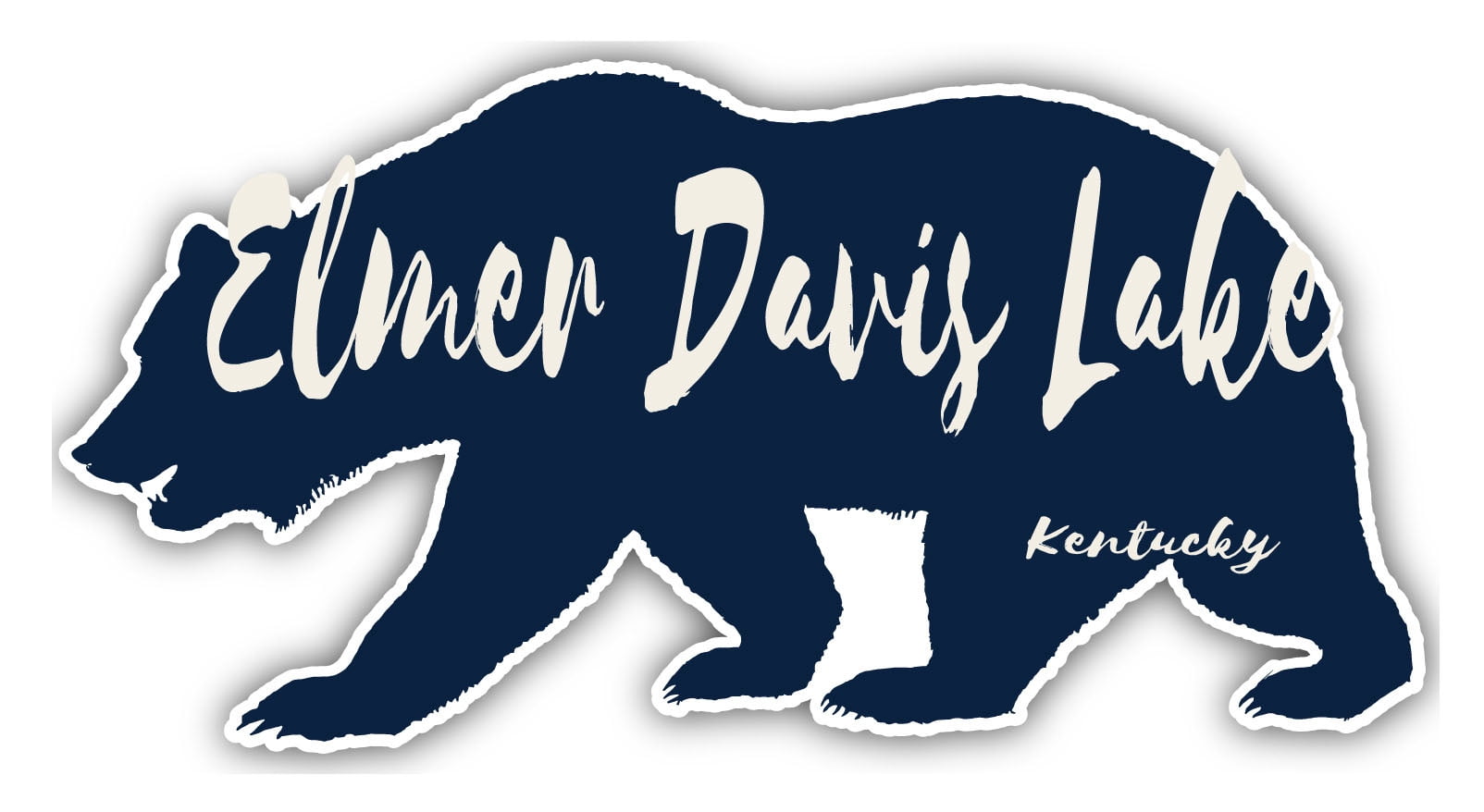 Elmer Davis Lake Kentucky Souvenir 4Inch Vinyl Decal Sticker Bear