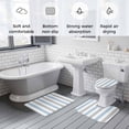 thumbnail image 5 of Light Blue Grey Stripe Bath Mat 3 Piece Bathroom Rug Set, Modern Farmhouse Vertical Striped Non Slip Bath Rug Contour Mat and Toilet Lid Cover, Absorbent Shower Mats Soft Bath Rugs and Mats Sets, 5 of 8