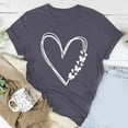 thumbnail image 2 of Ruimatai Happy Valentines Day New Women Shirts Women's Valentine's Day Love Print Round Neck Short Sleeve Top Short Sleeve Round Neck Top/Shirt, 2 of 5