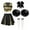 A White&Black, variant on ZDHOOR Girls Juniors Cheerleading Dance Outfit Set Crop Top with Skirt Performance Costume Light Pink 12