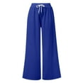 thumbnail image 3 of TYGHBN Women's Wide Legged Summer Beach Leggings Casual Vacation Pants Summer Pants Women Casual Women Work Pants Business Casual Women's Casual Pants Womens Short Pants Casual High Waist Pants for, 3 of 4
