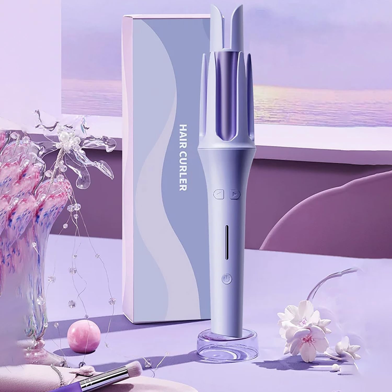 Automatic Hair Curler with 4 Temperature & 3 Timer Settings, Auto-Rotating Ceramic Curling Iron with Anti-Tangle & Anti-Scald Design