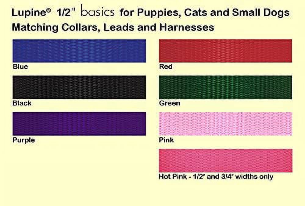 LupinePet Basics 1/2" Black 12-20" Adjustable Roman Dog Harness for Small Dogs
