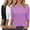 LightPurple-White-Black, variant on MOSHU 3 Pack 3/4 T Shirts for Womens Crew Neck Womens Shirts Dressy Basics Tees Casual Loose Fit Fall Tops
