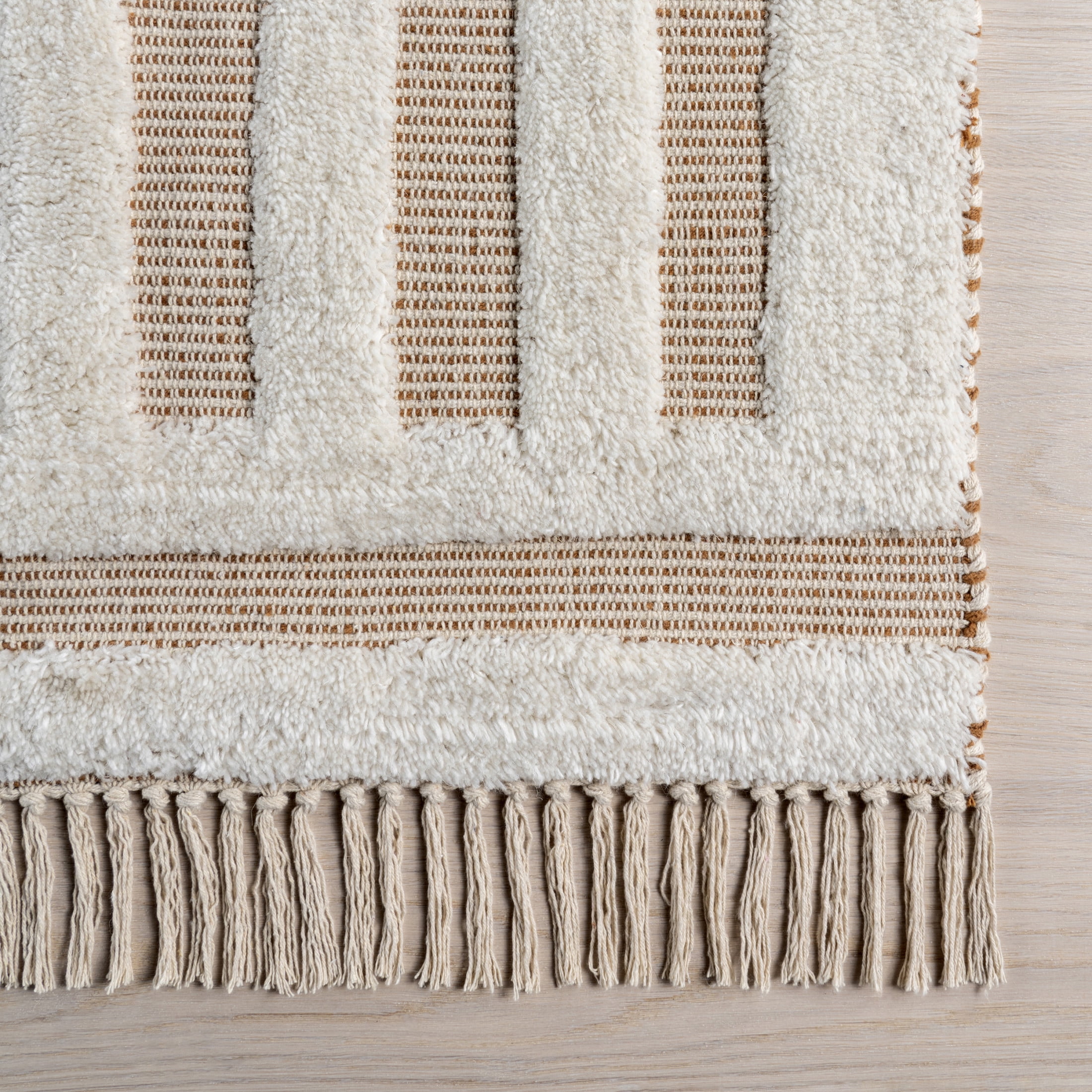 Rugs USA Merrick Tasseled Cotton and Wool Area Rug, 6' x 9', Merrick Rust