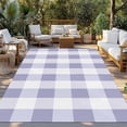 thumbnail image 3 of Outdoor Rug 6x9 ft Ombre Purple White Plaid Waterproof Outdoor Patio Rug Mat Non Slip Outside Area Rugs Carpet for RV,Camping,Porch,Deck,Pool,Balconybackyard,Checkerd Pattern, 3 of 9