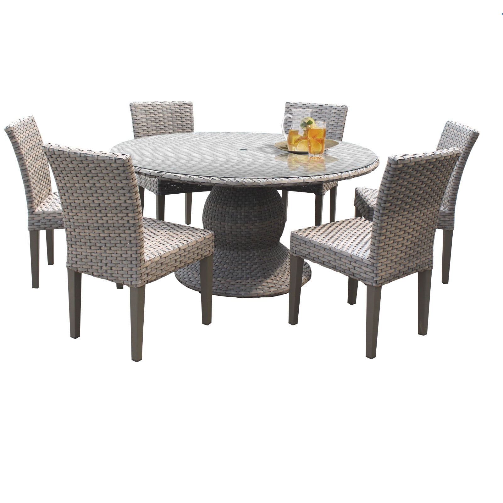 Harmony 60 Inch Outdoor Patio Dining Table With 6 Chairs Walmart Com