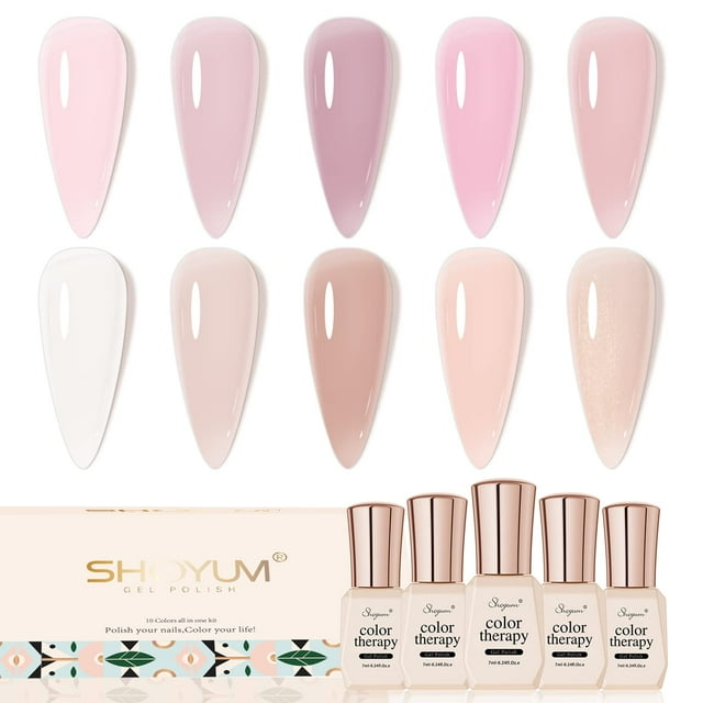 Esmalte de uñas SHOYUM Nude Pink Gel Set 10 colores 7 ml