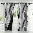 thumbnail image 3 of Lfeey Living Room Blackout Curtains, Light Blocking for Modern Home Decor, Gray White, 52"x63", 2 Panels Set, 3 of 7