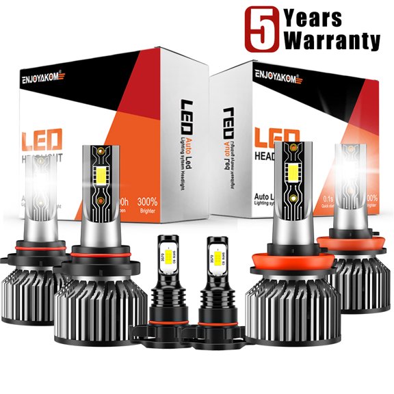 For JEEP Grand Cherokee 2011 2012 2013 Combo 9005/HB3 H8/H9/H11 High Low Beam H16/5202 Fog light LED Headlight Bulbs 12000LM 6000K White
