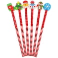 thumbnail image 1 of 24 piezas de lápiz de Navidad con borrador, lápices para estudiantes con borradores de goma, lápices de dibujos animados, regalo de Navidad, papelería escolar para oficina, 1 of 7