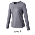 thumbnail image 2 of Qarigey Ropa interior térmica de otoño para mujer, capa base de cuello redondo, camisetas más cálidas ajustadas de manga larga, camiseta para Prendas para la parte del cuerpo Gris S Qarigey AP013660-11, 2 of 6