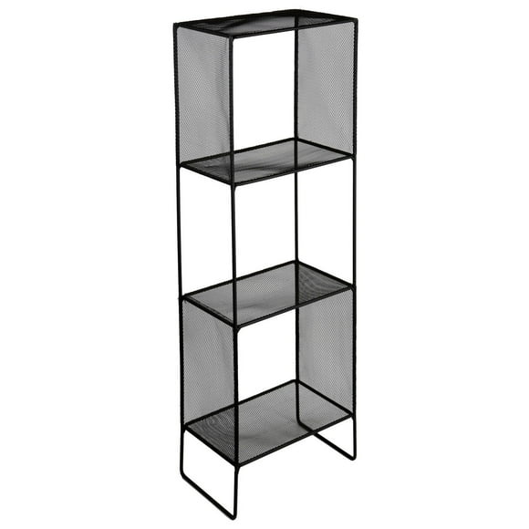 Era Locker 4 Tier Metal Tower, Lightweight Storage Unit Organizer, Black