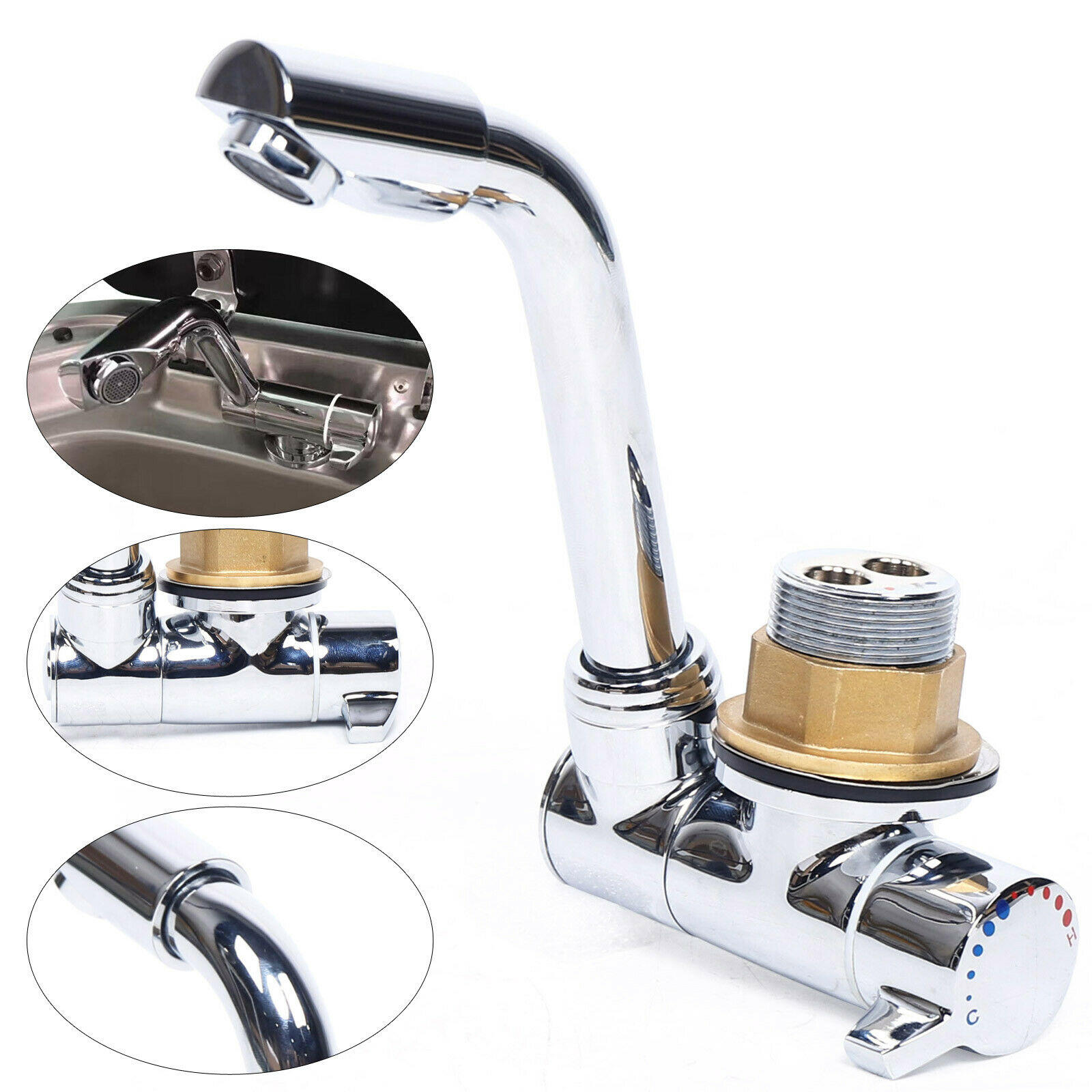 NEW Boat RV Caravan Camper Tap 360° Cold Hot Folding Kitchen Faucet GR-S001A