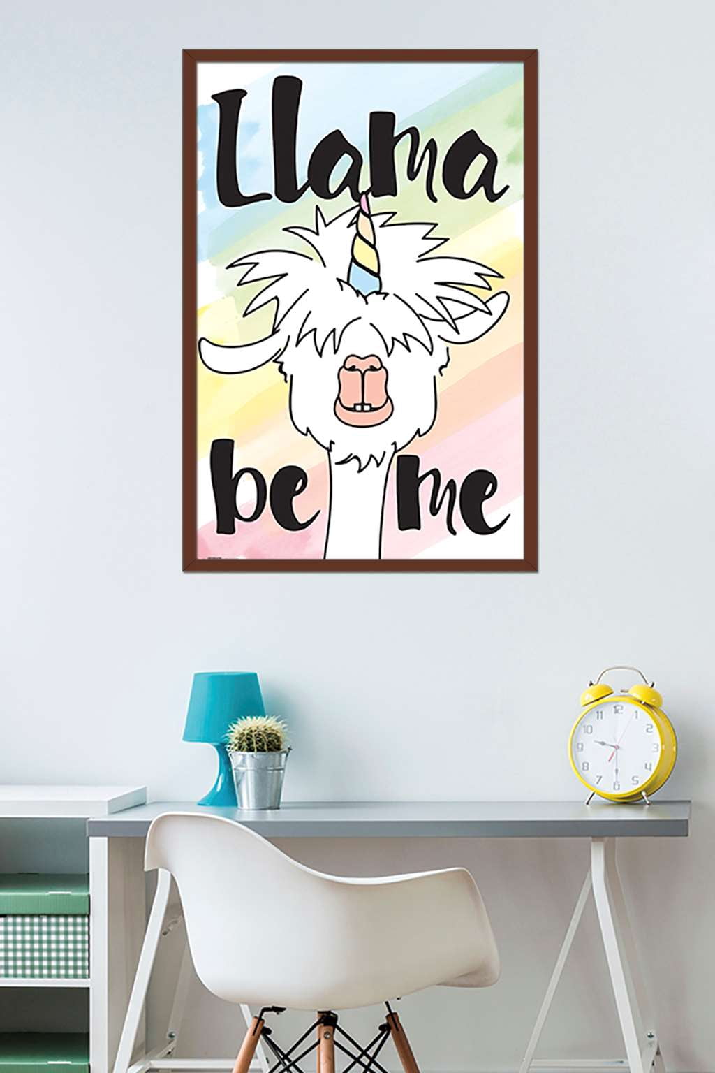 Inspiring Llama - Llama be me Wall Poster, 22.375" x 34", Framed