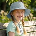 thumbnail image 2 of PEASKJP Newborn Hat Boy Baby Sun Hats for Boys Girls UPF 50+ Sun Protection Wide Brim Adjustable Summer Beach Bucket Hat,Size 3-6 Years, 2 of 5
