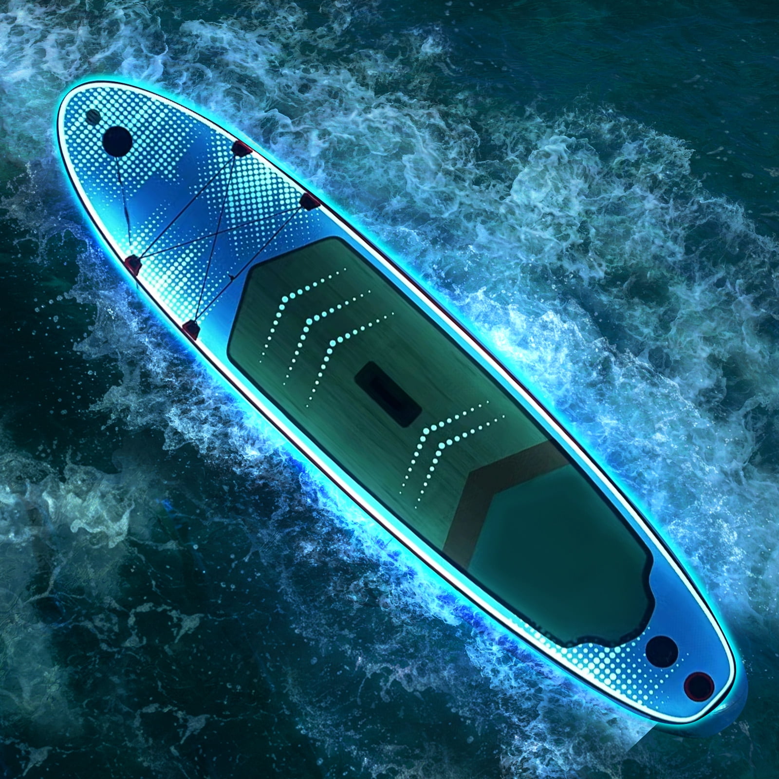 Danrelax 10.6" LED Inflatable Paddle Board with 7-Color Lighting, Non-Slip Deck, Durable PVC