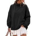 thumbnail image 2 of GZWYHT Womens Mock Neck Sweatshirt Blank Mock Neck Sweatshirt Pullover Sweaters for Women Nurse Mockneck Sweatshirt Camping Sweatshirts Funnel Neck Sweatshirt Black L, 2 of 6