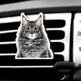 thumbnail image 1 of WIRESTER Car Air Freshener Fragrance Vent Clip Interior Decoration for Cars with Lemon Scented Pad - Black Silver Maine Coon Cat, 1 of 7