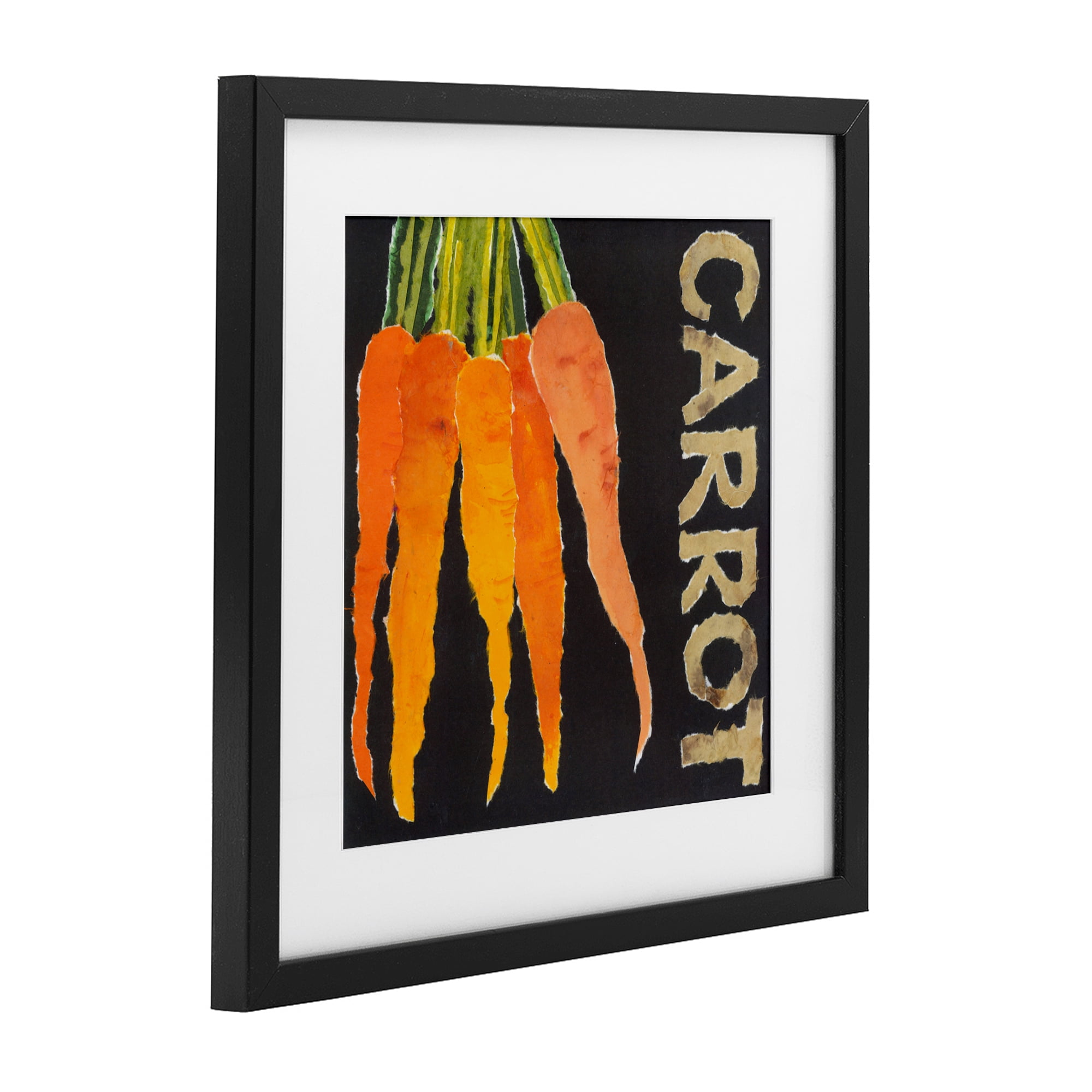 Stupell Industries Carrot Root Vegetable Black Framed Print Under Glass, design by Nancy Overton