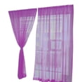 thumbnail image 2 of Sheer Curtains Set of 2, Solid Sheer Curtain Scarf Drapes Rod Pocket Crushed Window Panels for Bedroom Living Room Kitchen, 2 PCS Color Tulle Door Window Curtain Drape, 2 of 3