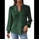 thumbnail image 1 of Blusas Bohemias de Larga con Cuello en V para Mujer, Blusas de con Lunares, Ropa de Crochet con Encaje Fluido, Ropa Informal de Moda. Verde Oscuro M, 1 of 9