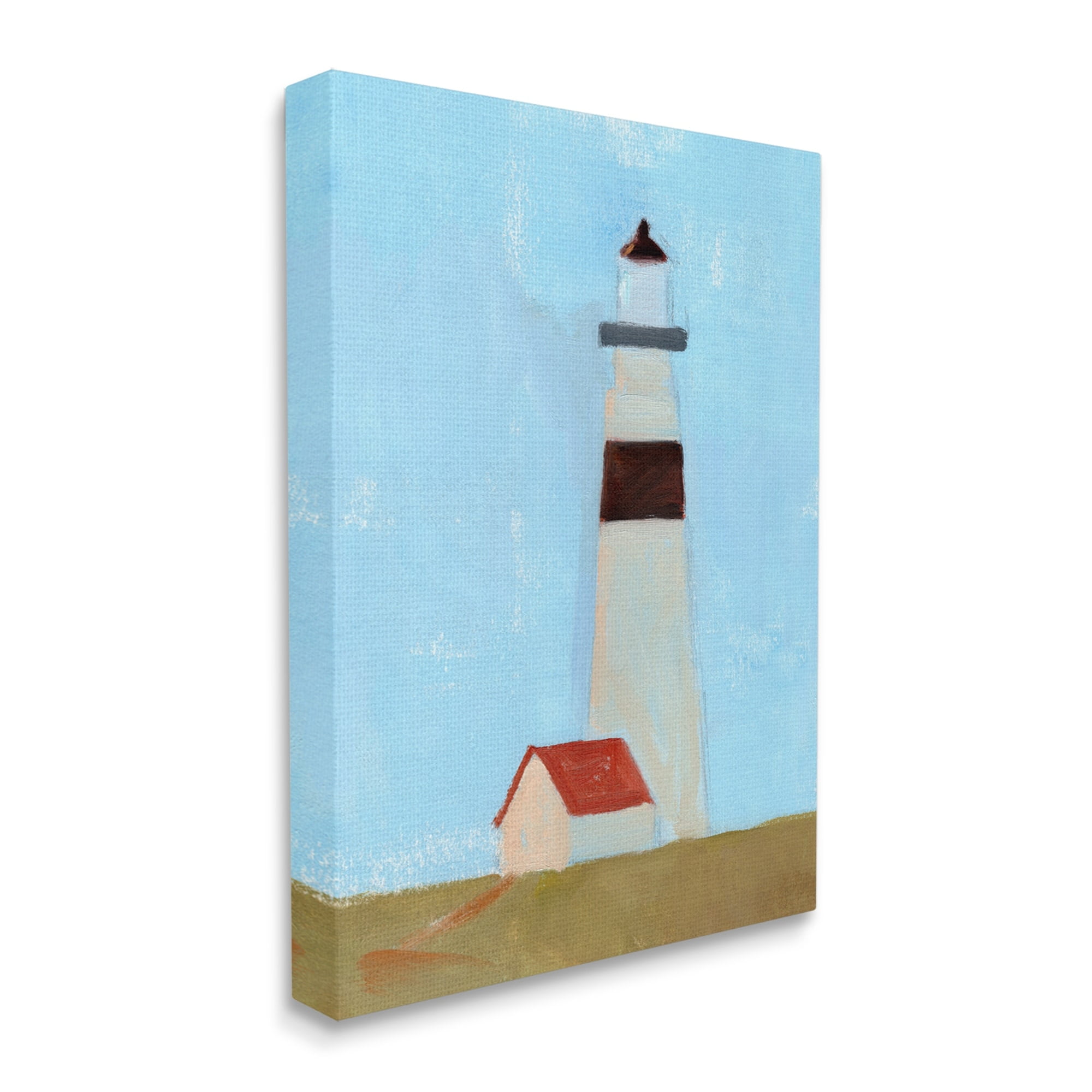 Stupell Industries Lighthouse Daytime Blue Sky Rural Grass Scene Painting Gallery Wrapped Canvas Print Wall Art, Design by Jacob Green