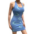 thumbnail image 2 of Kmbangi Halterneck Dress Summer Sleeveless Printed U-shaped Neck One-piece, 2 of 5