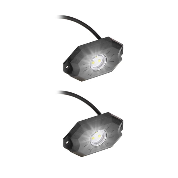 WHITE SNGL COLOR ROCK LGHT 2PK