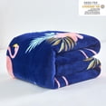 thumbnail image 4 of Jin Mai Lan Contemporary Blue Pattern Printed 100% Polyester Plush Throw 50 " x 60", 4 of 5