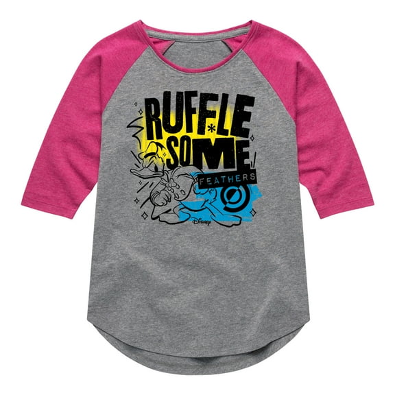 Disney - Ruffle Some Feathers - Toddler & Youth Girls Raglan Graphic T-Shirt
