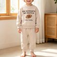 thumbnail image 2 of Fall Outfits Toddler Baby Boy Football Outfit Long Sleeve Sunday Football Chiefs Print Sweatshirt Pants Set Fall Winter Clothes, 2 of 9