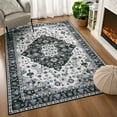 thumbnail image 4 of TWINNIS Area Rug for Living Room Persian Rug Vintage Boho Carpet for Bedroom,Black,6'x9', 4 of 9