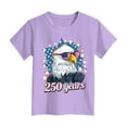thumbnail image 5 of Karoyedx 4th Of July Tops for Girls American Flag Shirts for Girls 4th of July Eagle Graphic Print Patriotic Tshirts Cotton Short Sleeve Tees Purple Size,7-8 Years, 5 of 5