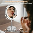 thumbnail image 7 of Lighted Makeup Mirror, 8" Rechargeable Double Sided Magnifying Mirror with 3 Colors, 1x/10x 360° Rotation Touch Screen Vanity Mirror, Brightness Adjustable Magnification Cosmetic Light up Mirror, 7 of 7
