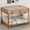 Natural-Bed, variant on DeepRoar Bunk Bed Queen over Queen, Wood Bunk Bed Frame with Guardrails and Ladder, Queen Bunk Beds for Teens and Adults, Space Saving Bunk Bed for Bedroom, Dorm, No Box Spring Needed, White
