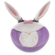 Boston International Easter Ceramic Bowl and Stainless Steel Spreader, 4.5 x 2-Inches, Bunny Gnomes