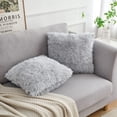 thumbnail image 2 of NOMADIC NOOK 4 Pcs Plush Throw Pillow Covers Soft Fluffy Cushion Covers for Sofa Light Grey 16" x 16"/18" x 18", 2 of 6