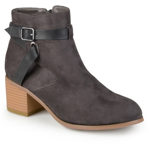 gray strappy booties