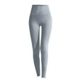 thumbnail image 4 of GEWSEY Women's High Rise Contour Bonded Ankle Legging Ultra High Legging Tight with Pockets (Light Gray, L), 4 of 4