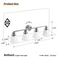thumbnail image 2 of Bathroom Vanity Light Fixtures 4 Lights Modern Bathroom Lighting Fixtures Over Mirror with Frosted Milky Glass Shade Brushed Nickel Wall Sconce for Bath Bedroom, 2 of 9